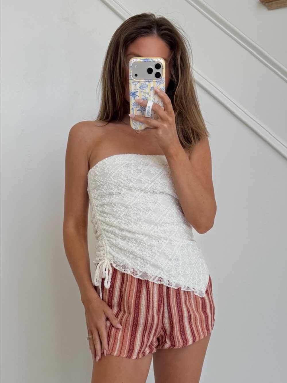 Striped beach shorts